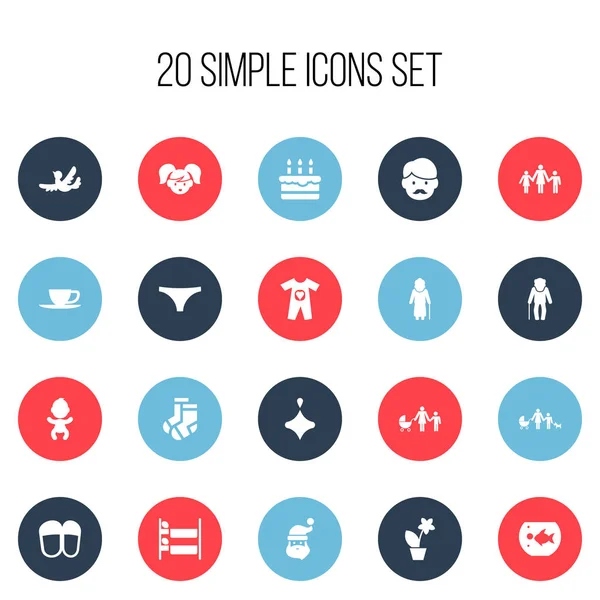 20 düzenlenebilir aile simgeler kümesi. Baba, pastane ve daha fazla balık Tank gibi simgeler içerir. Web, mobil, UI ve Infographic tasarımı için kullanılabilir.