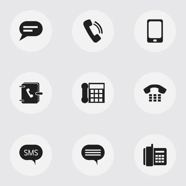 Set van 9 bewerkbare telefoon iconen. Bevat symbolen zoals praten, oproep, commentaar en nog veel meer. Kan worden gebruikt voor Web, Mobile, Ui en Infographic Design. — Stockvector