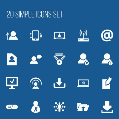 20 düzenlenebilir Internet simge kümesi. Madalya, hesap, beceri ve daha fazlası gibi simgeler içerir. Web, mobil, UI ve Infographic tasarımı için kullanılabilir.