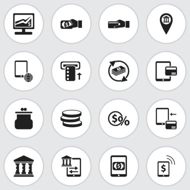 16 düzenlenebilir Finans simgeler kümesi. İstatistikler, satınalma, dolar ve daha fazlası gibi simgeler içerir. Web, mobil, UI ve Infographic tasarımı için kullanılabilir.