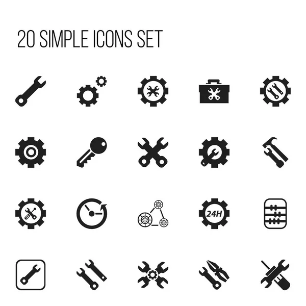 Conjunto de 20 Ícones de Serviço Editável. Inclui símbolos como acesso, aritmética, fixação de equipamentos e muito mais. Pode ser usado para Web, Mobile, UI e design infográfico . — Vetor de Stock