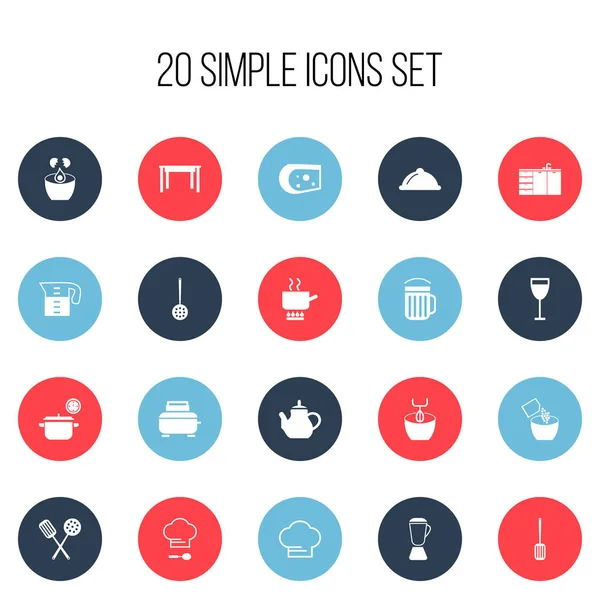 20 düzenlenebilir pişirme simgeler kümesi. Tencere, Cheddar, çaydanlık ve daha fazlası gibi simgeler içerir. Web, mobil, UI ve Infographic tasarımı için kullanılabilir.
