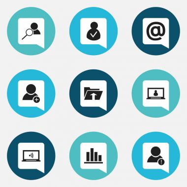 9 düzenlenebilir Web simgeler kümesi. Çizgi grafiği, izin verilen erişim, hata hesabı ve daha fazlası gibi simgeler içerir. Web, mobil, UI ve Infographic tasarımı için kullanılabilir.