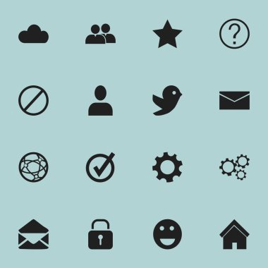 16 düzenlenebilir Web simgeler kümesi. Simgeleri gibi ev, profil, onaylanmış ve daha fazlasını içerir. Web, mobil, UI ve Infographic tasarımı için kullanılabilir.