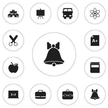 12 düzenlenebilir bilgi simgeler kümesi. Apple, edebiyat, sayfa ve daha fazlası gibi simgeler içerir. Web, mobil, UI ve Infographic tasarımı için kullanılabilir.