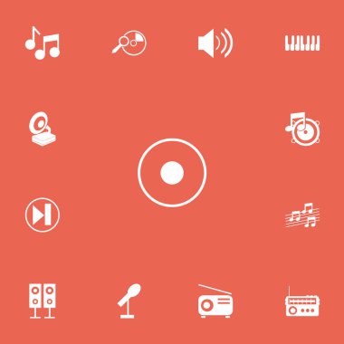 13 düzenlenebilir Melody simgeler kümesi. Simgeleri gibi medya Fm, ileri, gazetecilik ekipman ve daha fazlasını içerir. Web, mobil, UI ve Infographic tasarımı için kullanılabilir.