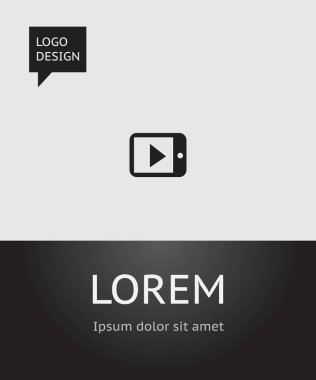 Telefon çalar simgesini sembolü sineması vektör Illustration. Premium Kalite izole Tablet Play Trendy düz stil öğesinde.