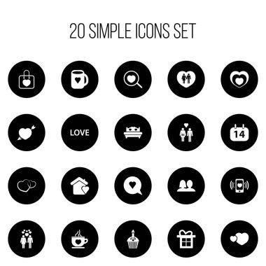 20 düzenlenebilir kalp simgeler kümesi. Takvim, tutku, kabarcık ve daha fazlası gibi simgeler içerir. Web, mobil, UI ve Infographic tasarımı için kullanılabilir.