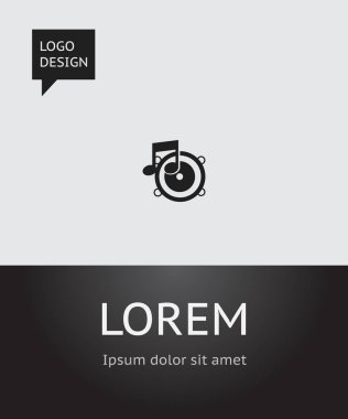 Melodi sembolü bas simge vektör Illustration. Premium Kalite izole hoparlör öğesinde Trendy düz stil.