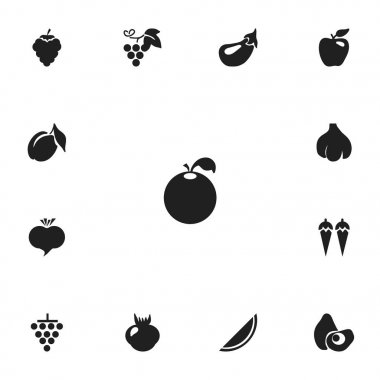 13 düzenlenebilir tatlı simgeler kümesi. Papaya, küme, Merlot ve daha fazlası gibi simgeler içerir. Web, mobil, UI ve Infographic tasarımı için kullanılabilir.