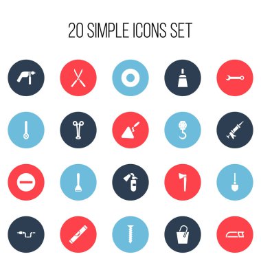 20 düzenlenebilir ekipman simgeler kümesi. Yağmurlama, denge, güç ve daha fazlası gibi simgeler içerir. Web, mobil, UI ve Infographic tasarımı için kullanılabilir.