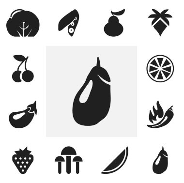 12 düzenlenebilir Berry simgeler kümesi. Soya, limon, karnabahar ve daha fazlası gibi simgeler içerir. Web, mobil, UI ve Infographic tasarımı için kullanılabilir.