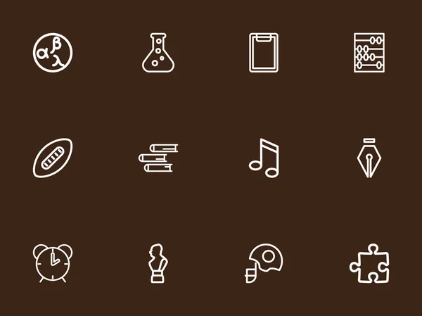 Набор из 12 табличных иконок. Включает такие символы, как арифметика, головоломка, чернила и многое другое. Can be used for Web, Mobile, UI and Infographic Design . — стоковый вектор