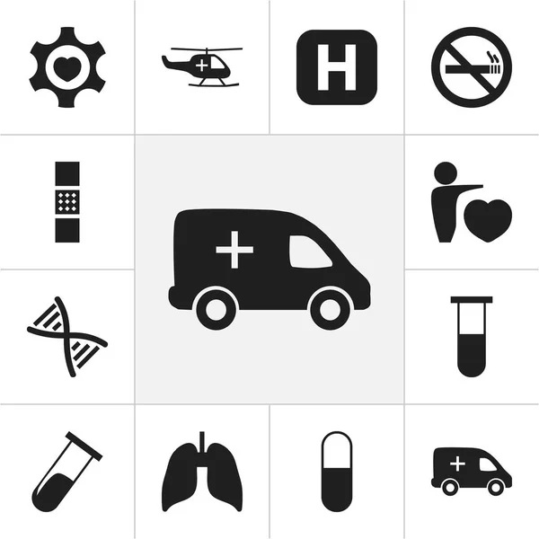Ensemble de 12 icônes cliniques modifiables. Comprend des symboles tels que coeur, clinique, médicament et plus. Peut être utilisé pour le Web, mobile, interface utilisateur et infographie . — Image vectorielle