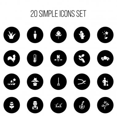20 düzenlenebilir tarım simgeler kümesi. Semboller gibi içerir dekoratif, çim, Lale ve daha fazlası. Web, mobil, UI ve Infographic tasarımı için kullanılabilir.