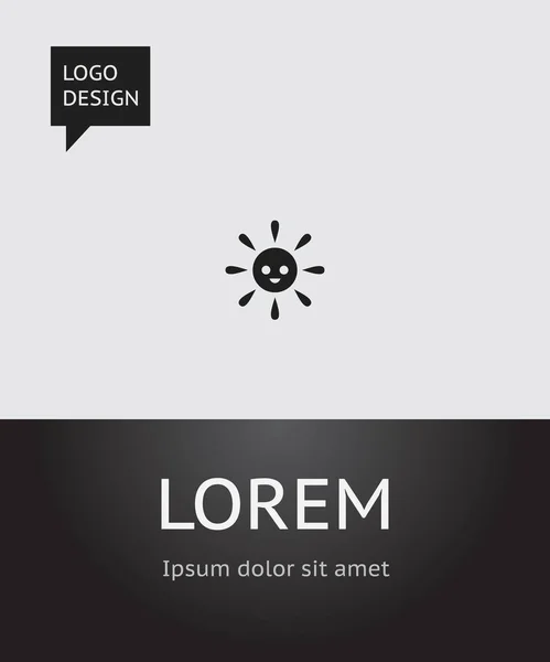 Vektör çizim komik güneş simgesi hava sembolü. Premium Kalite gülüyor Trendy düz stil güneş öğesinde izole.