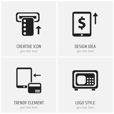 4 düzenlenebilir yatırım simgeler kümesi. Nakit gibi simgeler içerir büyüme, kasa, tanıtmak ve daha fazlası. Web, mobil, UI ve Infographic tasarımı için kullanılabilir.