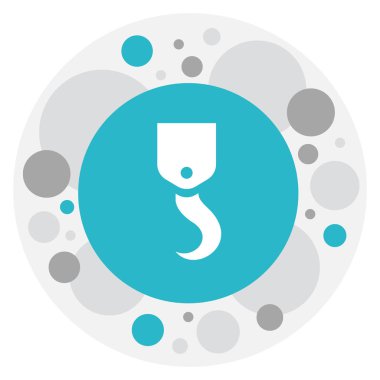 Vektör çizim araçları sembolü kanca simgesi. Üstün kaliteli modaya uygun düz stil öğesinde vinç izole.