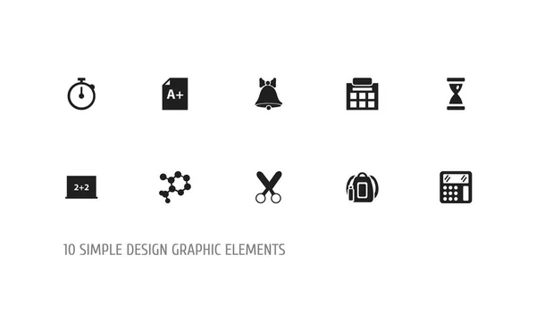 Készlet 10 szerkeszthető tudás ikonok. Magában foglalja a szimbólumok, mint például kiszámítja, Atom, ütemezése, és több. Lehet használni a Web, mobil, Ui és Infographic Design. — Stock Vector