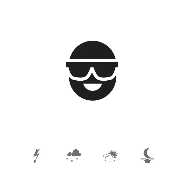 Set di 5 icone aria modificabili. Include simboli come occhiali da sole, luna, coperto di neve e altro ancora. Può essere utilizzato per la progettazione web, mobile, UI e infografica . — Vettoriale Stock