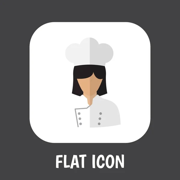 Vector Illustration Of Occupation Symbol On Cook Flat Icon. Premium Quality Isolated Chef Element In Trendy Flat Style. — Stock Vector