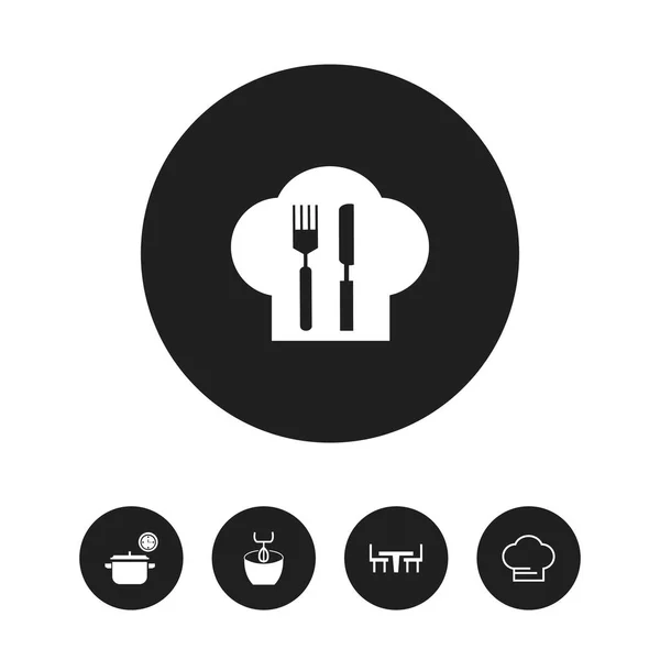 Set Of 5 Editable Restaurant Icons. Includes Symbols Such As Dining Table, Stir, Cooking And More. Can Be Used For Web, Mobile, UI And Infographic Design. — Stock Vector