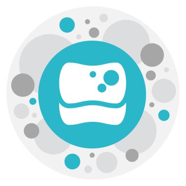 Vektör çizim temizlik sünger simgesi sembolü. Üstün kaliteli modaya uygun düz stil aracı öğe yıkama izole.