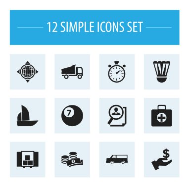 12 düzenlenebilir karmaşık simgeler kümesi. İlk yardım kutusu, teslimat, sikke ve daha fazlası gibi simgeler içerir. Web, mobil, UI ve Infographic tasarımı için kullanılabilir.