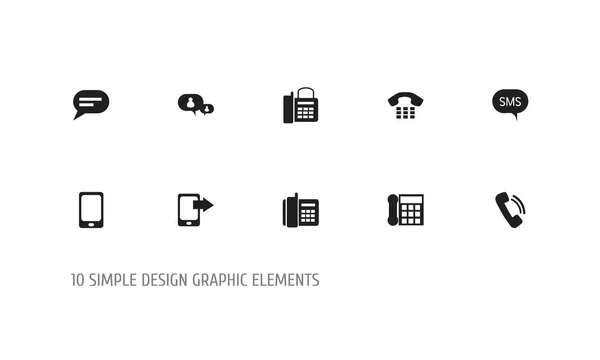 Uppsättning av 10 redigerbara telefon ikoner. Innehåller symboler som till exempel hem mobiltelefon, Smartphone, prata och mer. Kan användas för webb-, mobil-, Ui- och Infographic Design. — Stock vektor