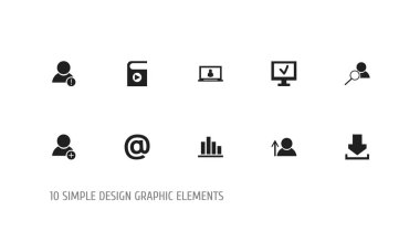 10 düzenlenebilir ağ simgeler kümesi. Hesap, şarkı listesi, posta simgesi ve daha fazlası gibi simgeler içerir. Web, mobil, UI ve Infographic tasarımı için kullanılabilir.