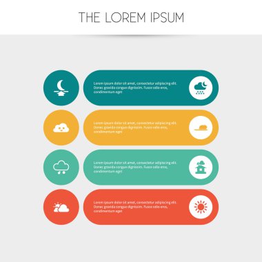 8 düzenlenebilir iklim simgeler kümesi. Güneş, ay kadar temiz hava ve daha fazla gibi simgeler içerir. Web, mobil, UI ve Infographic tasarımı için kullanılabilir.