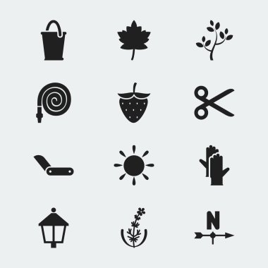 12 düzenlenebilir Bahçe simgeler kümesi. Meltem yönü, leylak, çilek ve daha fazla gibi simgeler içerir. Web, mobil, UI ve Infographic tasarımı için kullanılabilir.