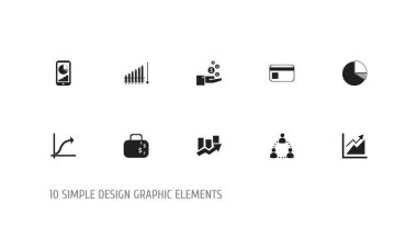 10 düzenlenebilir Analytics simgeler kümesi. Kar, daire diyagram, telefon istatistikler ve daha fazlası gibi simgeler içerir. Web, mobil, UI ve Infographic tasarımı için kullanılabilir.