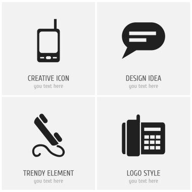 4 düzenlenebilir aygıt simgeler kümesi. Ev cep telefonu, radyo Talkie, yorum ve daha fazlası gibi simgeler içerir. Web, mobil, UI ve Infographic tasarımı için kullanılabilir.