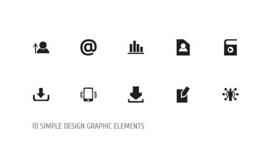 10 düzenlenebilir Internet simge kümesi. Belge, Beceri, posta simgesi ve daha fazlası gibi simgeler içerir. Web, mobil, UI ve Infographic tasarımı için kullanılabilir.