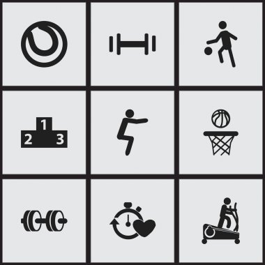 9 düzenlenebilir yaşam tarzı simgeler kümesi. Sporcu, sağlık zaman, basketbol ve daha fazlası gibi simgeler içerir. Web, mobil, UI ve Infographic tasarımı için kullanılabilir.