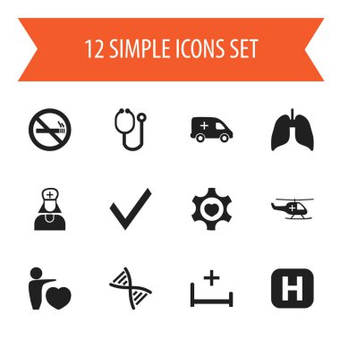 12 düzenlenebilir bakım simgeler kümesi. İnsan sevgi, klinik Oda, kalp ve daha fazla gibi simgeler içerir. Web, mobil, UI ve Infographic tasarımı için kullanılabilir.