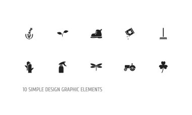 10 düzenlenebilir tarım simgeler kümesi. Tohum paket gibi simgeler Trefoil, böcekler ve daha fazlasını içerir. Web, mobil, UI ve Infographic tasarımı için kullanılabilir.