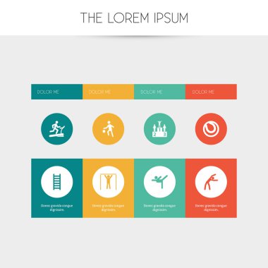 8 düzenlenebilir yaşam tarzı simgeler kümesi. Akrobasi, sokak egzersiz, merdiven ve daha fazlası gibi simgeler içerir. Web, mobil, UI ve Infographic tasarımı için kullanılabilir.