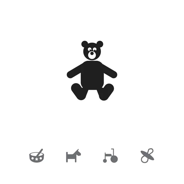 Set di 5 icone per bambini modificabili. Include simboli come cucchiaio, orsacchiotto, cucciolo e altro ancora. Può essere utilizzato per la progettazione web, mobile, UI e infografica . — Vettoriale Stock