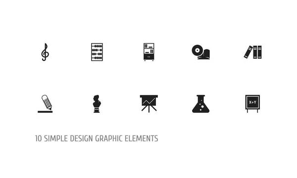 Sada 10 upravitelné věda ikon. Obsahuje symboly grafu Board, socha, chemie a další. Lze použít pro webové, mobilní, Ui a infografika Design. — Stockový vektor