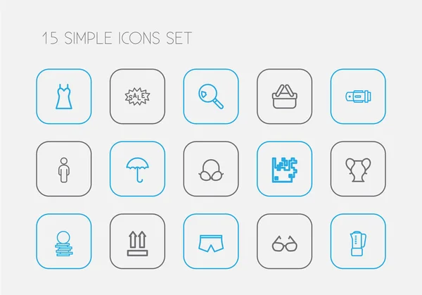 15 szerkeszthető kereskedelmi vázlat ikonok beállítása Magában foglalja a szimbólumok, mint a váza, felfelé, keresés, és több. Lehet használni a Web, mobil, Ui és Infographic Design. — Stock Vector