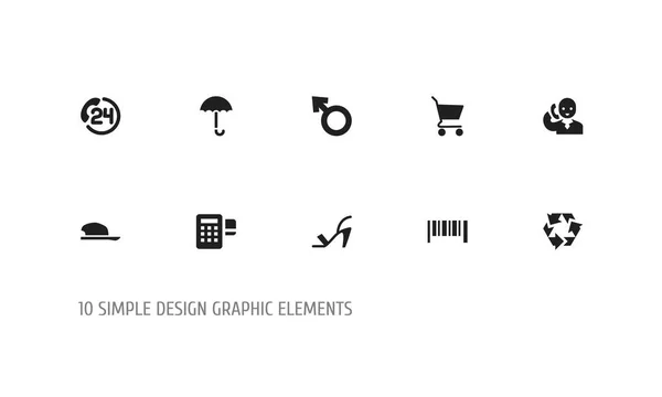 Uppsättning av 10 redigerbara handel ikoner. Innehåller symboler som enhet, pojke Symbol, återanvändning och mer. Kan användas för webb-, mobil-, Ui- och Infographic Design. — Stock vektor