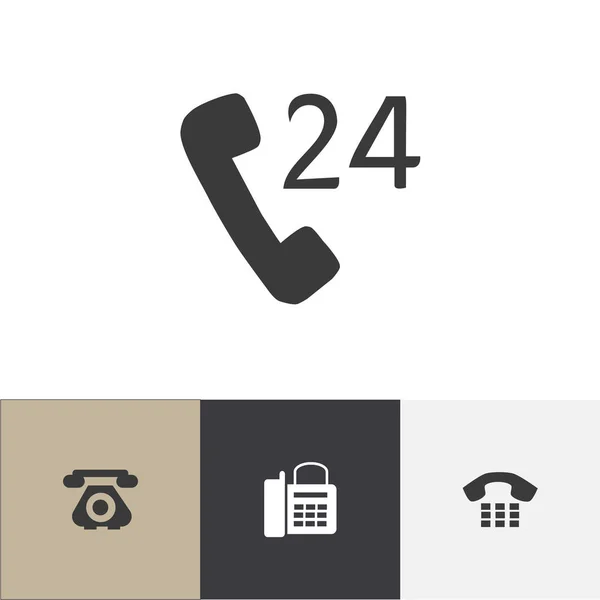 Set van 4 pictogrammen van het bewerkbare apparaat. Bevat symbolen zoals Call, telecommunicatie, 24-uurs service en meer. Kan worden gebruikt voor Web, Mobile, Ui en Infographic Design. — Stockvector