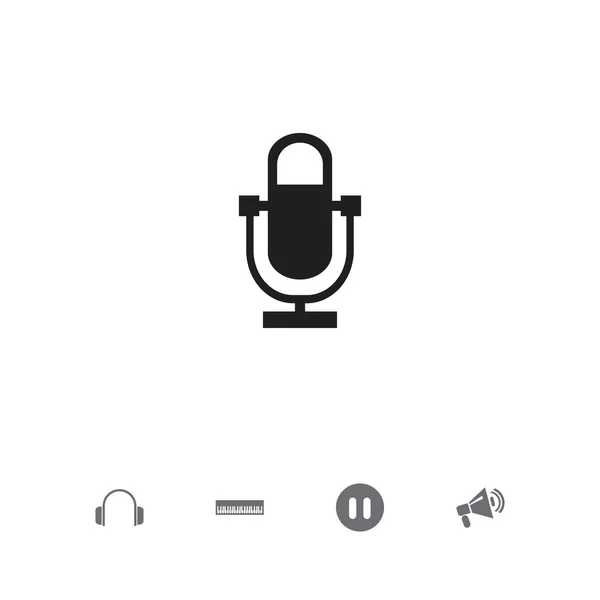 Набор из 5 настольных аудиокон. Includes Symbols such as Announcement, Phonogram, earphone and more. Can be used for Web, Mobile, UI and Infographic Design . — стоковый вектор