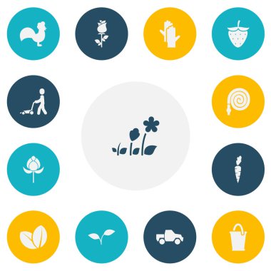 13 düzenlenebilir Bahçe simgeler kümesi. Semboller gibi içerir dekoratif, kova, fide ve daha fazlası. Web, mobil, UI ve Infographic tasarımı için kullanılabilir.