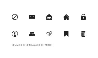 10 düzenlenebilir Internet simge kümesi. Geri dönüşüm kutusu, SSS, mektup ve daha fazlası gibi simgeler içerir. Web, mobil, UI ve Infographic tasarımı için kullanılabilir.