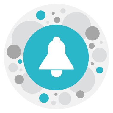 Vektör çizim zil simgesini hoca sembolü. Üstün kaliteli modaya uygun düz stil öğesinde Bell izole.