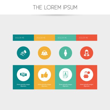 8 düzenlenebilir iş simgeler kümesi. İş kadını, iş kadını, tebrik ve daha fazlası gibi simgeler içerir. Web, mobil, UI ve Infographic tasarımı için kullanılabilir.