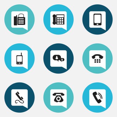 9 düzenlenebilir Gadget simgeler kümesi. Radyo Talkie, konuşurken, Smartphone ve daha fazlası gibi simgeler içerir. Web, mobil, UI ve Infographic tasarımı için kullanılabilir.